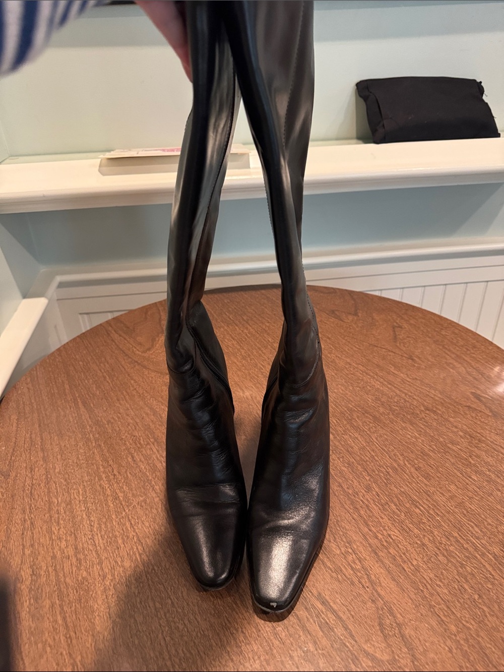 Black Leather Casper  Knee-High Women's Boots size 7.5